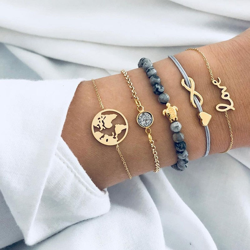 Women's Bohemian Style Bracelets Set